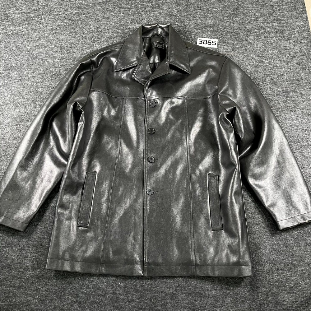 Whispering‎ Smith Jacket Mens Small Black Lined Button Front Racing Winter Wear